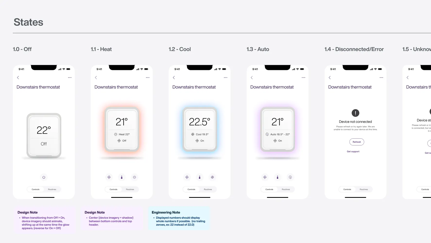 thermostat UI examples