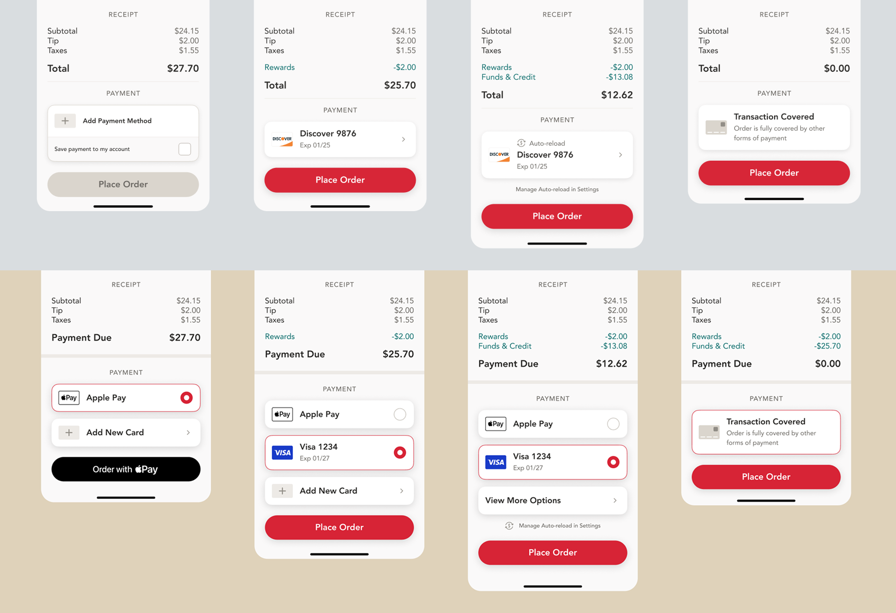 before and after payments tiles